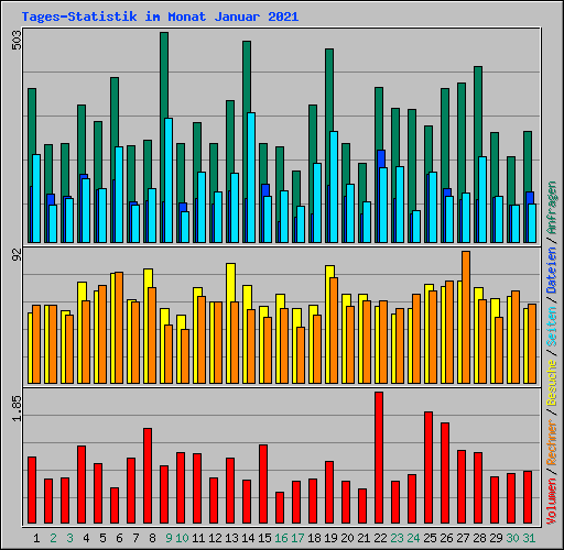 Tages-Statistik im Monat Januar 2021