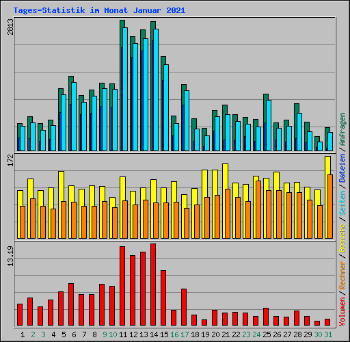 Tages-Statistik im Monat Januar 2021