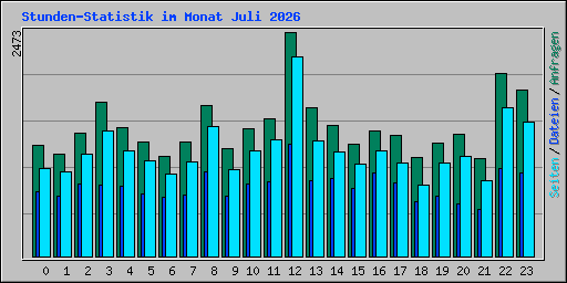 Stunden-Statistik im Monat Juli 2026