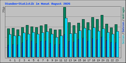 Stunden-Statistik im Monat August 2026